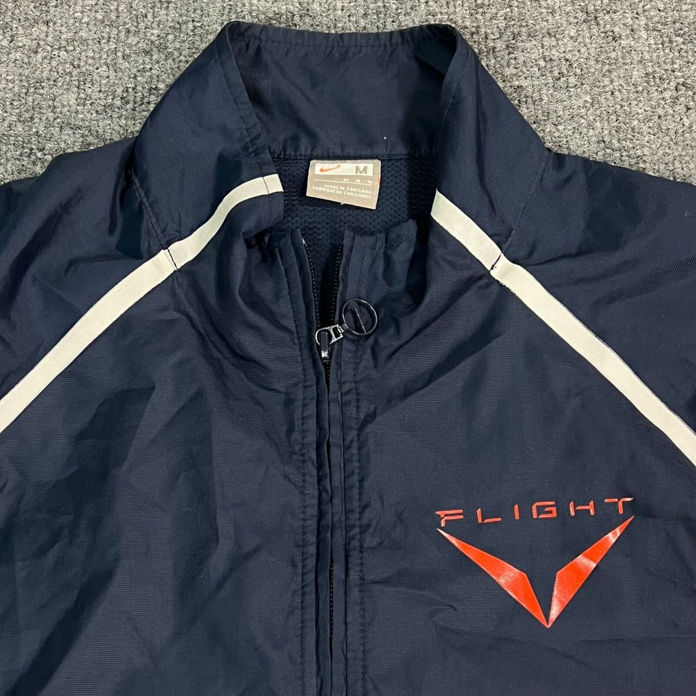 Nike Flight Jacket Men Medium Blue Basketball Windbreaker Warmup Vintage Logo